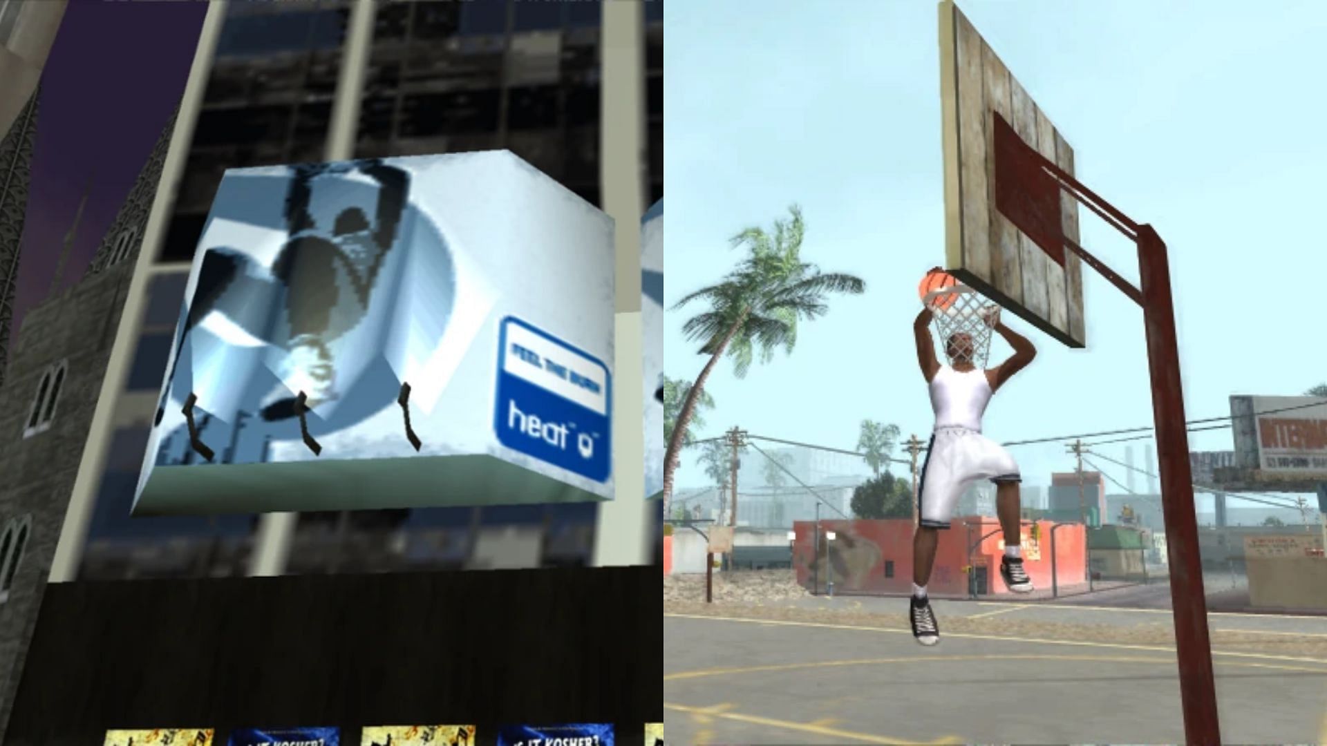 Carl Johnson appears as an ad character in GTA Liberty City Stories (Image via Rockstar Games)